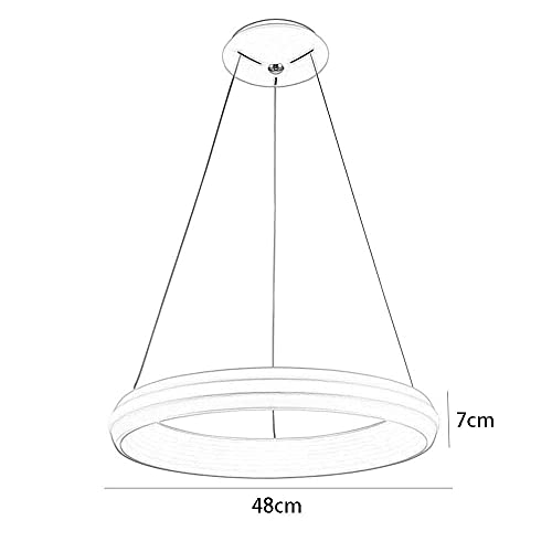 Plafonnier d'intérieur LED rond suspendu blanc variable chambre et salon - 3
