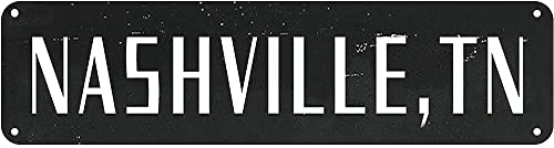Nashville, TN City Sign Rustic Vintage Wall Art Home Decor 4x16 inch