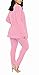 Aro Lora Women's 2 Piece Outfit Casual Solid Open Front Blazer and Pencil Pant Suits Set Large Pink