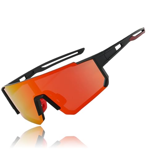 Rosedreamer Lunettes de soleil de sport rapides Hommes Femmes Lunettes de soleil polarisées Lunettes de vélo Lunettes de course pour VTT Vélo de course Vélo de ski...