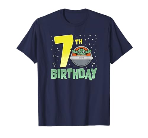 T-shirt anniversaire 7 ans Grogu Star Wars pour fête et vacances
