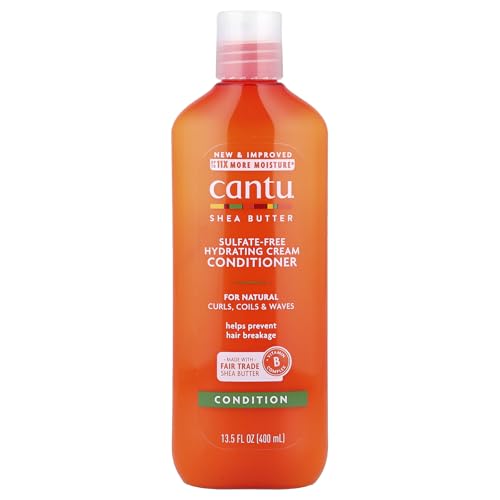 ACONDICIONADOR HIDRATANTE DE MANTECA DE KARITÉ CANTU, acondicionador sin sulfatos para rizos y cabello texturizado, paquete de 1 (1 x 400 ml), el empaque puede diferir