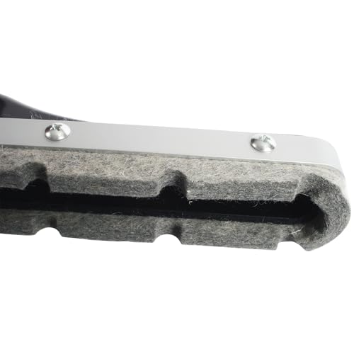 Image of Cen-Tec Systems 94863 Commercial Scalloped Felt Hard Floor Vacuum Attachment with 1-Piece S-Wand, Aluminum
