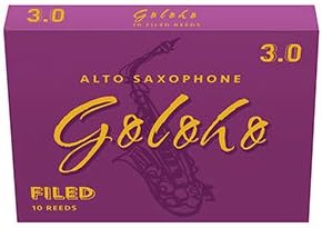 GOLOHO Alto Saxophone Reeds 3 for Alto Sax, 10 pack, Filed Cut, Strength 3.0