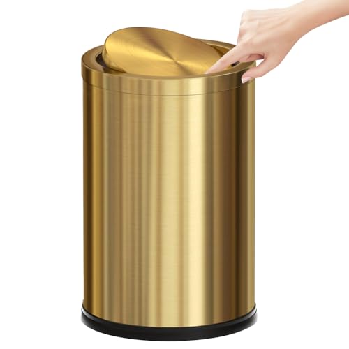 Caneca de basura dorada de acero inoxidable 9 litros