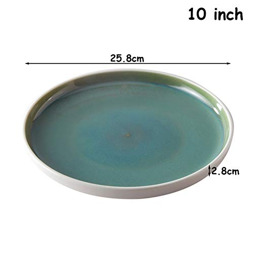 AAJKA Plate Classical Steak Plate Salad Tray Christmas Dessert Plate Restaurant Food Containers Porcelain Ware Dinnerware Plate Set,10Inch