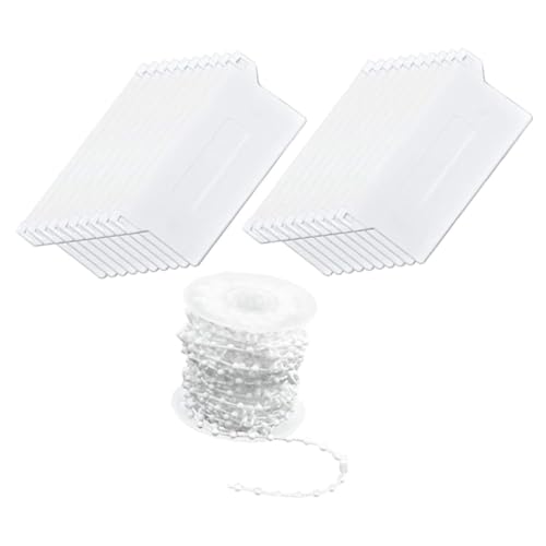 Cadena para cortinas verticales de plástico blanco y accesorios de placa inferior ajustable 2