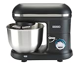 Bourgini Classic Kitchen Chef Küchenmaschine | Multifunktional Knetmaschine | Mixer 1300 Watt | 6 Geschwindigkeit mit Edelstahlschüssel Teigmaschin | Schwarz