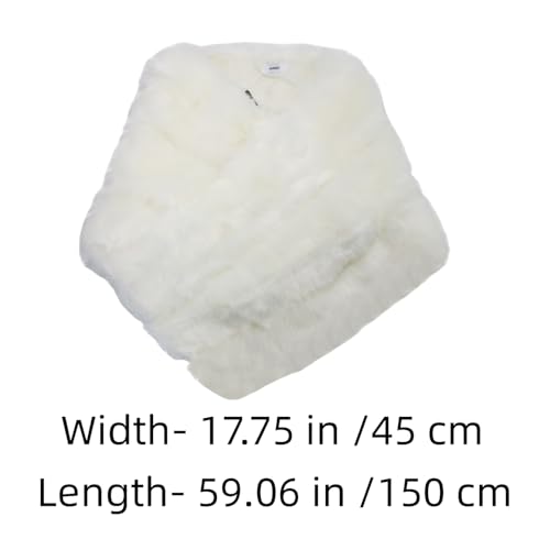 UMREN Women's Luxury Party Faux Fox Fur Long Shawl Cloak Cape for Winter2