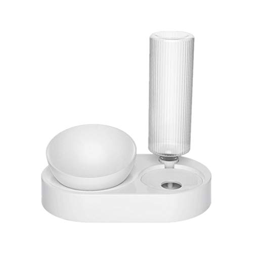HEELPPO Comedero Gato Comedero Perro Perro Plato De Comida Criado De Gato Tazón De Gato Antideslizante Gato Tazones Inclinado Gato Bowl Set White Cover