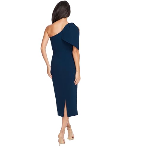 Image of Dress the Population Womens Tiffany One Shoulder Bow Detail Midi Sheath Dress