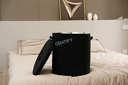 Image of GRATIFY boho Storage Organizer Foldable Wardrobe Cotton Mini Rope Laundry Basket Cloth Storage Box Baby Bucket Hamper New Born for Kitchen,Office Set,Room,planters,Dirty Clothes 2.17