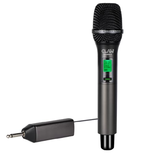 Image of CLAW CW-SR50H UHF Wireless Dynamic Microphone with Plug & Play Receiver, LED Display, One-Tap Mute, 50m Long Range, Rechargeable Metal Receiver for Karaoke, DJ & Stage