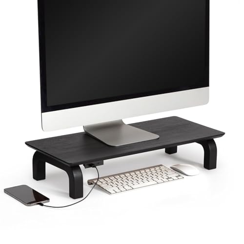 Image of Genuine Decor Solid Sheesham Wood Monitor Stand with Storage Organizer for Desk, Tables, Office, Home, Studio, Study Table | Desktop Ergonomic Monitor Stand Riser