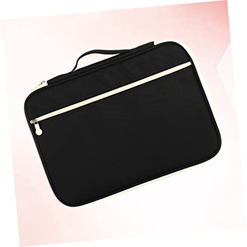 jojofuny Multi Functional Document Bag Portfolio Organizer for Business Travel Portable Zipper Briefcase for Men Women for Office Outdoor Use Black4
