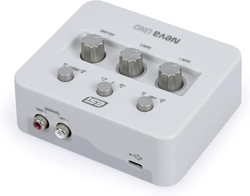 Image of ESI Neva UNO | Professional 24-bit /192kHz 2x2 USB Audio Interface for PC and Mac with XLR, Line, and DI Inputs, Podcasting, and Streaming, Perfect for Guitarists, Music Production Software Included