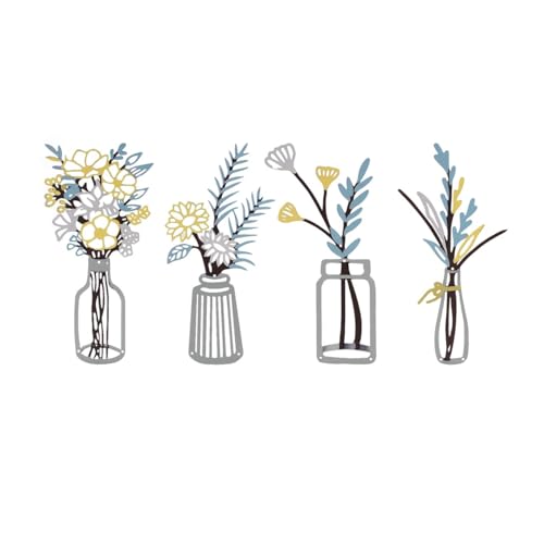 zituzitp 4 Pieces Metal Flower Wall Decor, Wall Art for Bathroom Living Room Kitchen Bedroom Dining Room Rustic Farmhouse Boho Wall Decor Houseworming Gift