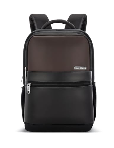 Lavie Sport 45cm Pioneer 24 Litres Laptop Backpack with Trolley Sleeve For Men & Women | Premium Vegan Leather Office Travel Backpack | Upto 14" Notebook/Macbook Compatible