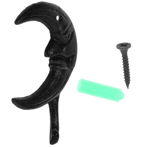 Frcolor 欧式田?風月形鋳鉄壁掛けフック 耐荷重多機能壁フック キッチン玄関用錆びにくいアイアン製アクセサリーハンガー