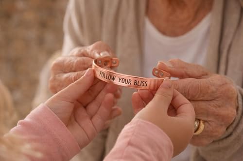 Image of Touchstone Inspirational Copper Engraved Magnetic Bracelets for Women-Personalized Jewelry Gifts for Best Friend /Mom /Daughter /Sister - Adjustable Bracelet in a Gift Box Follow Your Bliss
