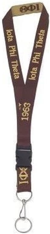 Greekgear Iota Phi Theta Woven Embroidered Lanyard Brown