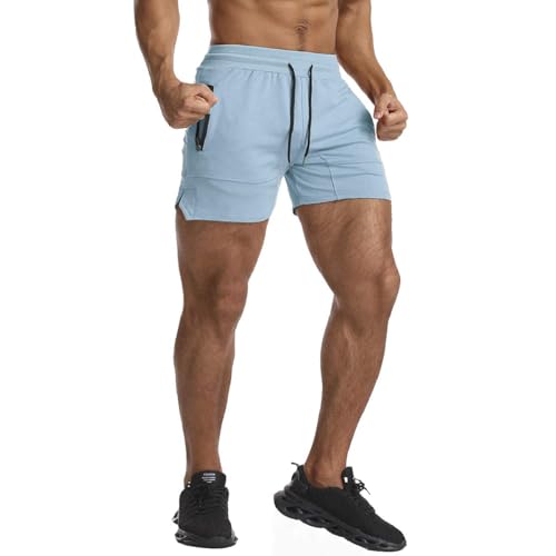 image for EVERWORTH Men's Solid Gym Workout Shorts Bodybuilding Running Fitted T