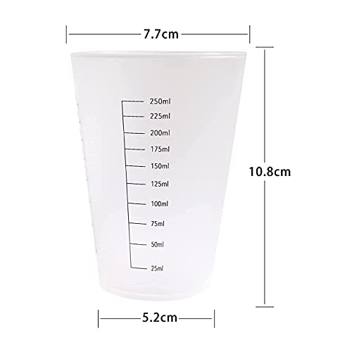 Ebiven 4 Pcs 8Oz Reusable Plastic Measuring Cups Liquid Paint Mixing Measure Cups For Kitchen Cooking thumb #3
