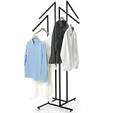Barydat 4 Way Clothing Rack Heavy Duty Retail Clothing Display Rack with 18 Inch Slanted Arms Square Tubing 48-72 Inch Adjustable Clothes for Boutique Garment Shirt Hanger, 32 x 32 Inch
