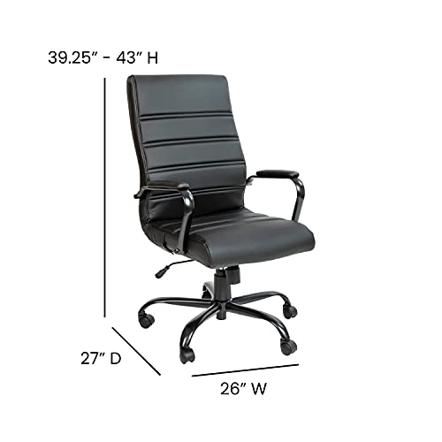 Image of EMMA + OLIVER High Back Black Faux Leather Executive Office Chair