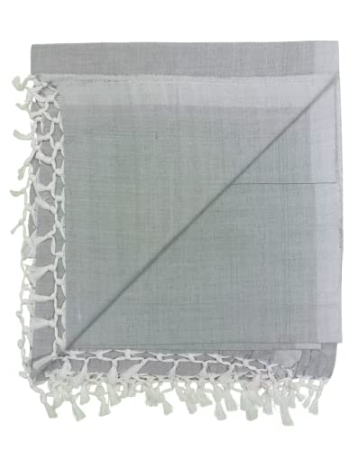 Image of Arvore Bunkaar Pure Handloom 100% Soft Desi Bamboo Viscose Soft Bhagalpuri Andi Chadar /Summer Blanket /Khes /Top Sheet /AC Blanket /Odhne wali Chadar (Grey, Plain, 1, Bhagalpuri Chadar)