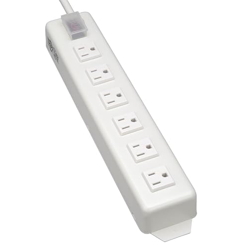 Eaton Tripp Lite Power Strip de Servicio Pesado, 6 Salidas en Ángulo Recto, Metal, Opción de Montaje en Pared y Bajo Escritorio, Cable de Extensión de 15 pies, Interruptor con Cubierta, Industrial para Garaje Taller (TLM615NCRA) miniatura 1