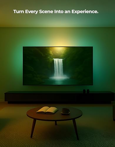 Image of APEX LIGHT HDMI 2.1 Version TV Backlight, HDMI 2.1 Sync Box, Supports 8K@60Hz, 4K@120Hz, VRR and ALLM, Works with Google Assistant and Alexa, RGBIC LED Light Strip for 32-90 inch TVs, 60 LEDs /m
