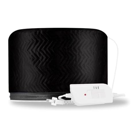 Smoostart Hair Steamer, Portable Hair Care Hat with 3 Mode Temperature Control, 110V Electric Heating Cap for SPA Beauty and Thermal Treatment (Black) Cover