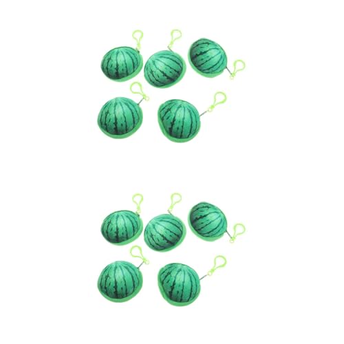 LUOZZY 10pcs Watermelon Shaped Plush Coin Purse Cute 3D Fruit Keychain Wallet for Kids Girls Women Summer Gift Birthday Party Favor
