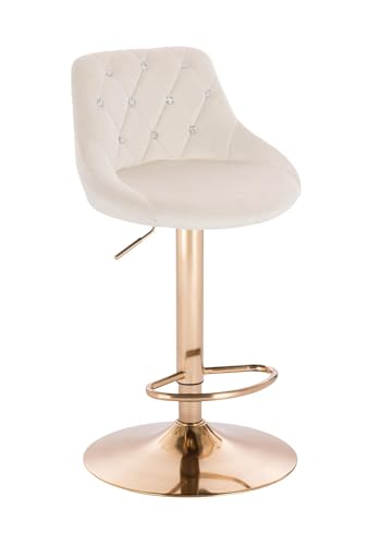 NORDFORM DESIGN Barhocker Velours Kvam Diamonds Creme 360°...