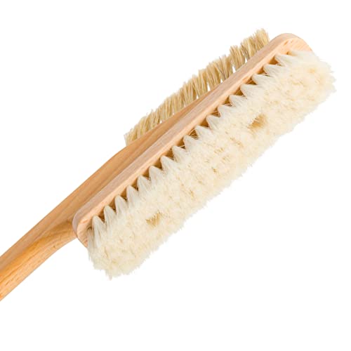 Image of Redecker Natural Goat Hair Bristle Computer Brush, Non-Scratch and Anti-Static for Electronics, Oiled Beechwood Handle, 10-1 /3-Inches Long, Made in Germany