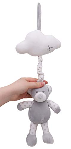 Toyland® 38cm (14”) Musical Lullaby Grey Baby Bear Cot Plush- Baby & Toddler Pram Toys - Suitable From Birth - Image 2