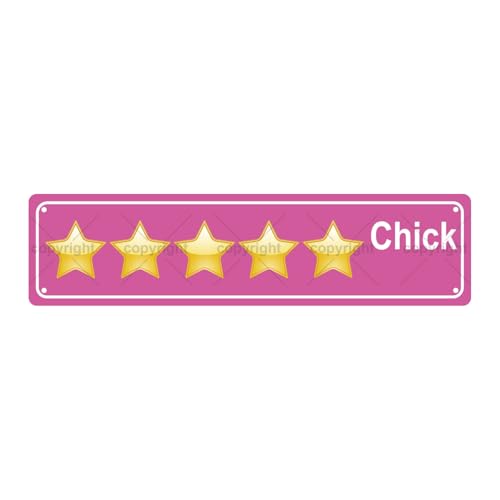 STAR CHICK GIRLS WOMEN Metal Tin Street Sign Bar Cafe Garage Cave Home Room Wall Bathroom Farmhouse Garden Porch Patio Decor, 16 x 4 Inch