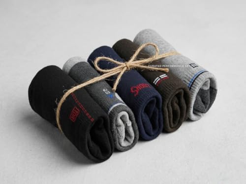 Image of Men's Pure Cotton Ankle Socks, Multicolor, 100% Pure Cotton, Free Size, Pack of 5 Pairs, Casual Sporty Style