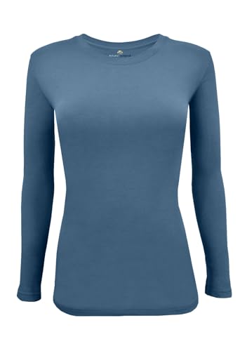 Image of Natural Uniforms Women's Long Sleeve Underscrub T-Shirt - Cotton Blend Scrub Base Layer for Nurses & Medical Professionals