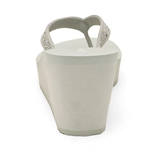 DREAM PAIRS Women's Platform Flip Flop Rhinestones Arch Support Comfortable Soft Cushion Wedge Flip Flops Summer Thong Sandals3