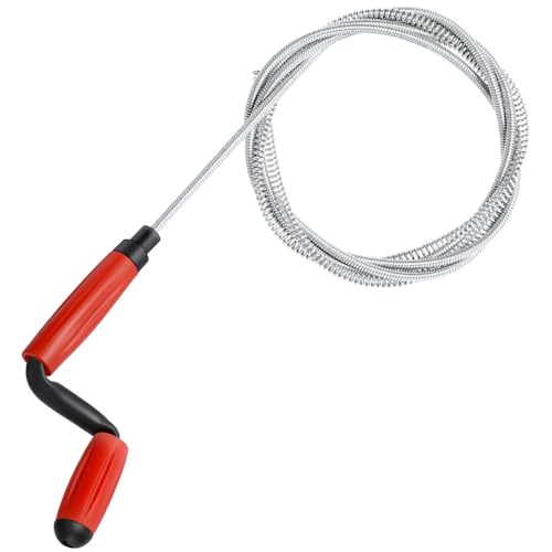 AiQInu Desatascador Tuberias Profesional, Desatascador Fregadero y WC, Cable Desatascador de Acero de 6 mm x 3 Metros para Limpieza Eficaz de Lavabo, Ducha, Sumidero y Sifón