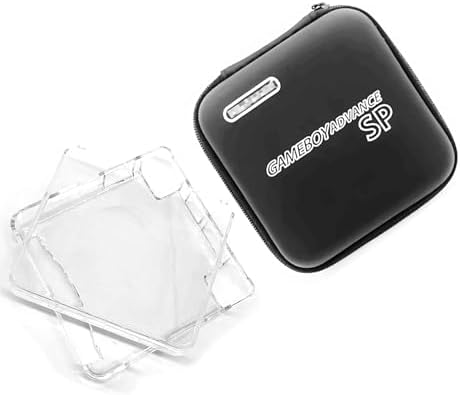 New for GBASP Large Carry Case + Protective Crystal Shell Set, for Gameboy Advanced GBA SP Consoles, Portable Hard Carrying Storage Bag, Anti-Scratch Dust-proof Split Clear Protection Cover image 4
