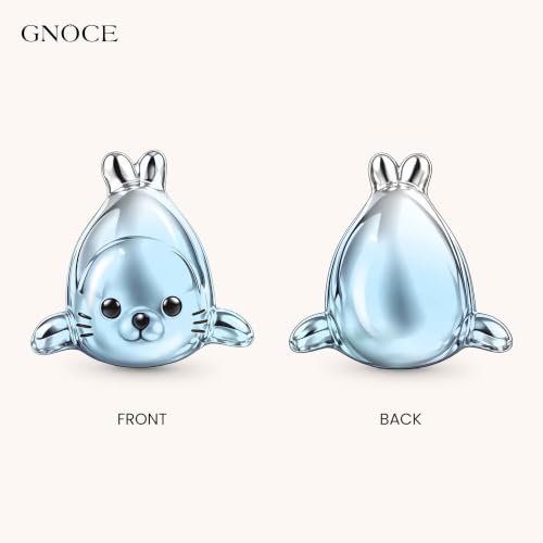 Image of GNOCE Ocean World Cute Animal Charm Beads,925 Sterling Silver Dangle Charms Fit Bracelets & Necklace, Hand-Finished Keepsake Travel Jewelry Gift for Women Men BBF