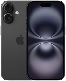 Apple iPhone 16 128 GB: 5G Mobile Phone with Camera Control, A18 Chip and a Big Boost in Battery Life. Works with AirPods; Black