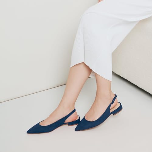 WONDERWAY Women Slingback Flat Pointed Toe Shoes for Dressy,Casual,Work,Wedding4