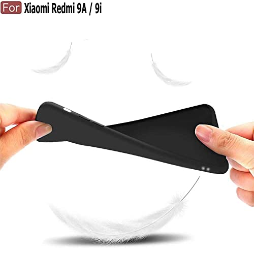 Image of Mobile Back Cover Case for Xiaomi Redmi 9A (Silicone Case|CameraProtection|Black SC1510)