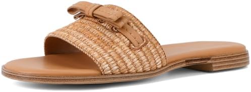 ZBOT Women's Beach Sandals Raffia Flat Shoes Round Toe Open Toe S...