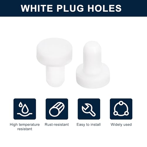 Image of uxcell 20 Pieces White Rubber Stopper, S3.5 Waterproof Plug Holes for 3.5mm / 0.14 inch Hole