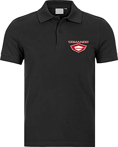 Camisetas EGB Polo Comando G ochenteras 80´s Retro (M, Negro)